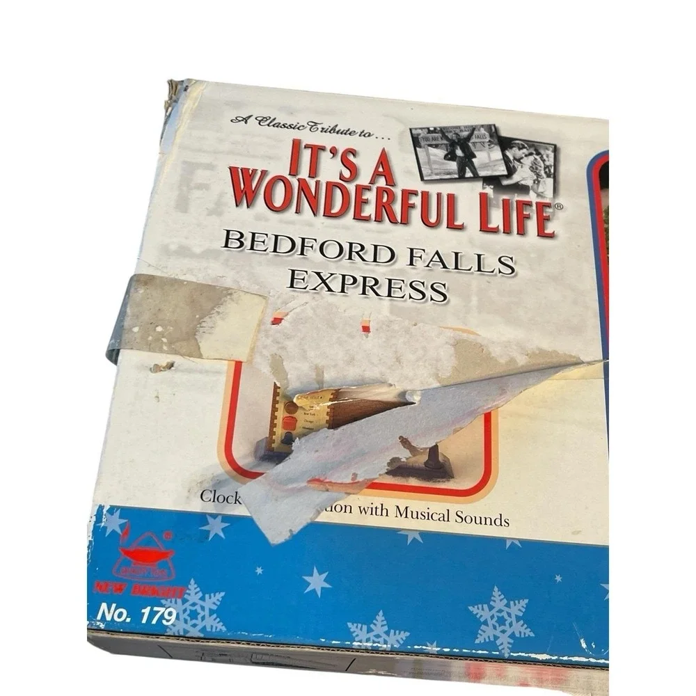 It's A Wonderful Life Bedford Falls Express Train Set No. 179 Tested Works EUC‎
